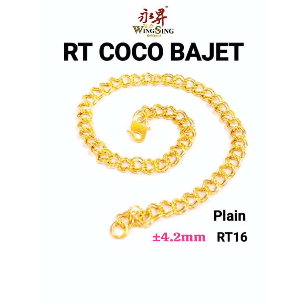 Wing Sing Rantai Tangan Coco Bajet Emas 916/ Wing Sing 916 Gold Budget Coco Sandy Bracelet 可可手链