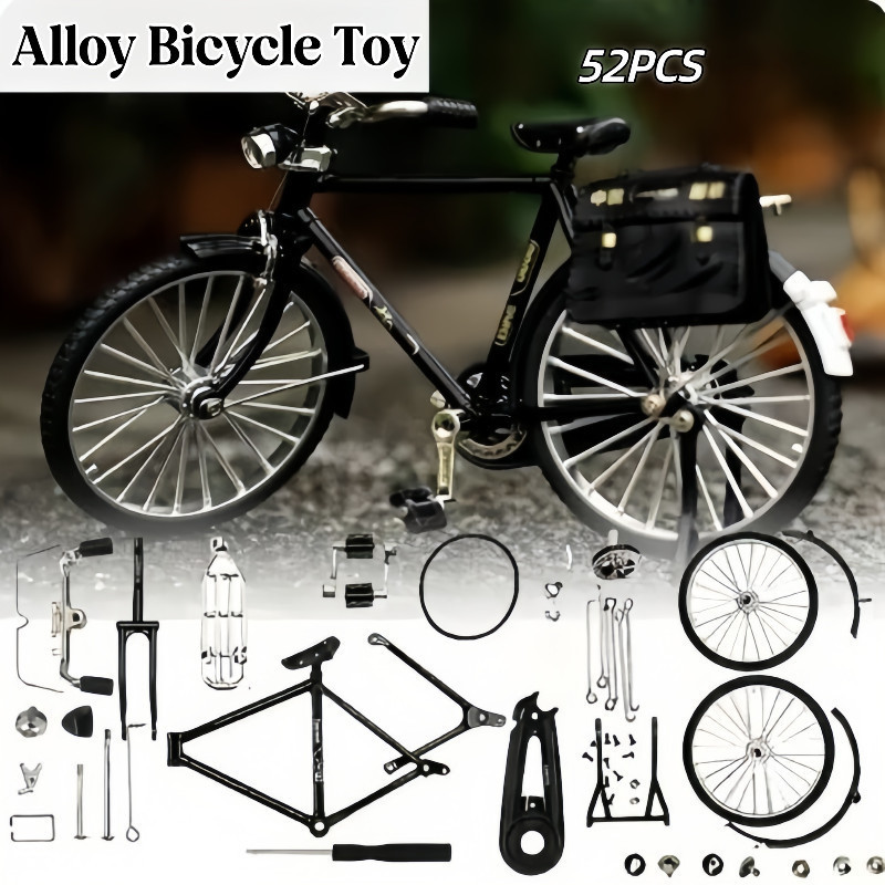 DIY Alloy Bicycle Model Assembly Kit Vintage Bicycle Toy Bike Model Toy Kids Educational Toy