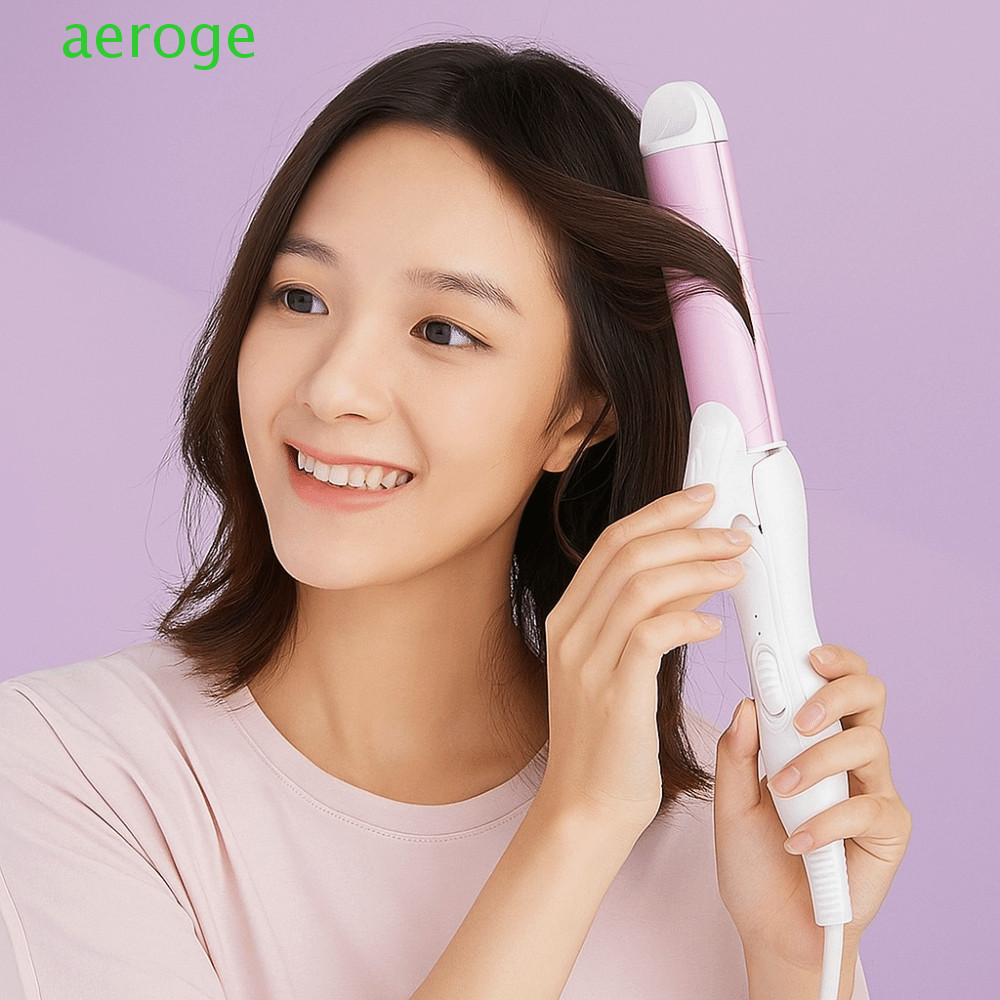 AEROGEM 2 in1 Curler Iron, Professional Plastic Casing Hair Straightener, Hair Tool Anti Scalding Rapid Heating Top Insulation Curling Stick Travel