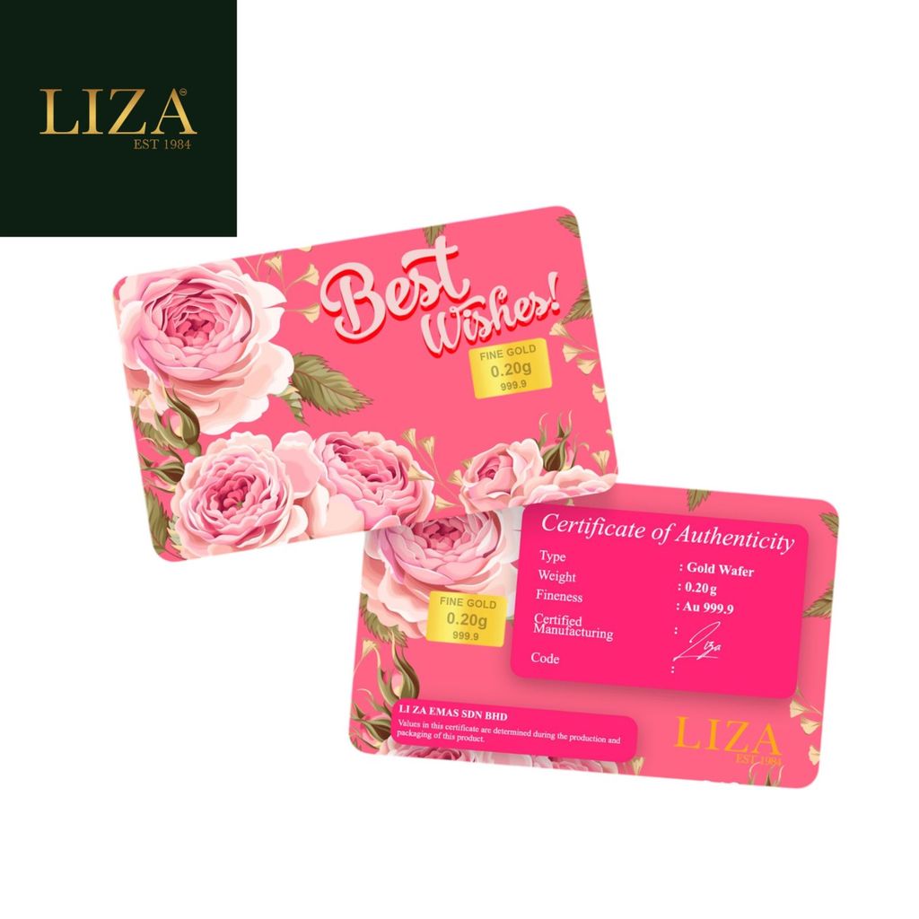 LIZA 0.20g 999.9 Gold Bar (Best Wishes)
