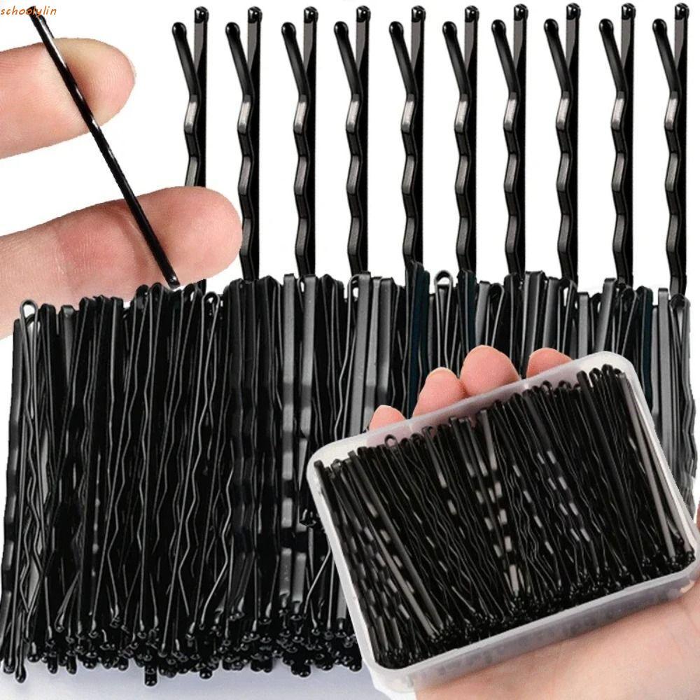 SCHOOLYLIN 60/240pcs Black Hairpins, Wave Invisible Women Hair Clip, U-shaped BB Hairpins