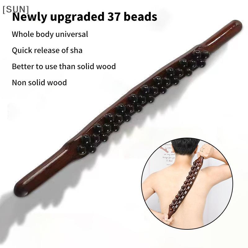 [SUN] 37 Beads Universal Ba Massage Tendons Scraping Sti Point Treatment Gua Sha Relax Therapy Tool Abdominal Massager(Plastic) null