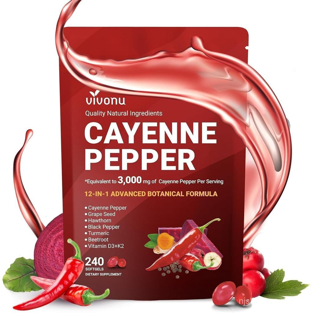 Chili Gel Helps Healthy Leg Vascular, Heart and Blood, Contains Vitamin E, Vitamin C3+2, And Grape Seeds, Hawthorn, Beetroot, Bio-Base, etc. (240
