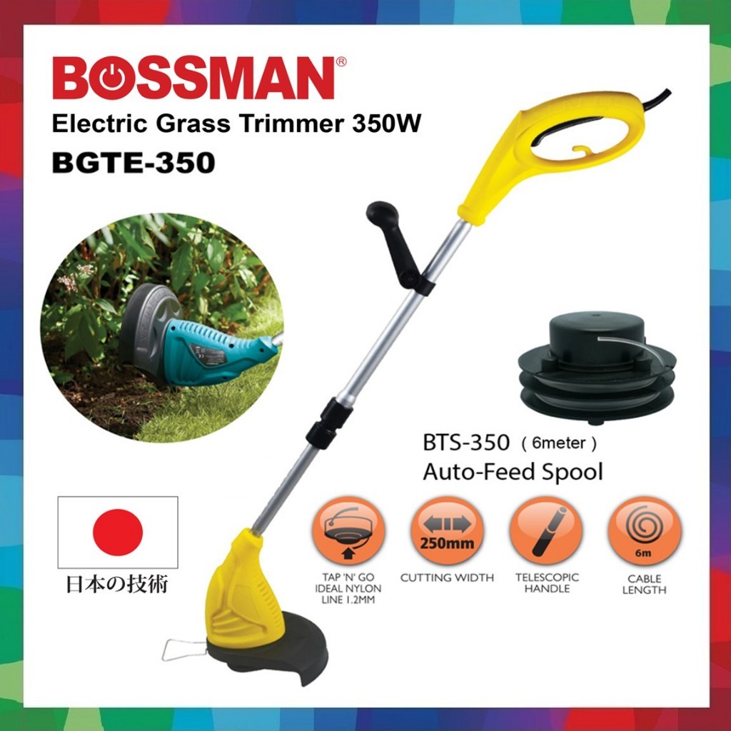 Bossman BGTE-350 Electric Grass Trimmer 350W Mesin potong rumput elektrik Mesin rumput letrik