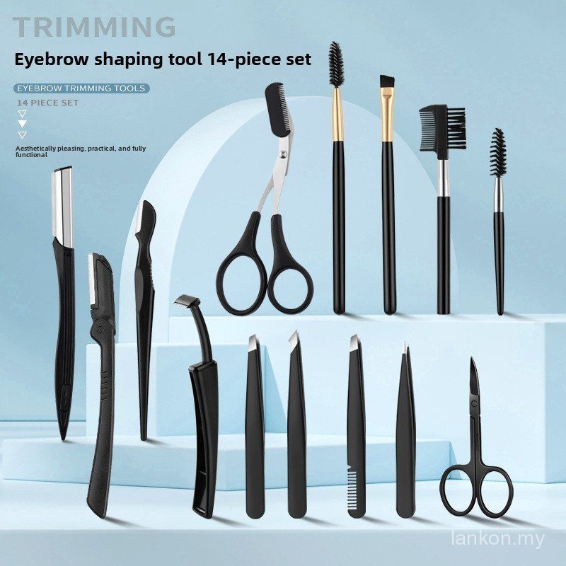 Anti-scratch eyebrow trimmer eyebrow clipper eyebrow scissors zipper set eyebrow clipper eyebrow comb eyebrow trimming scissors eyebrow trimming tool EAKP