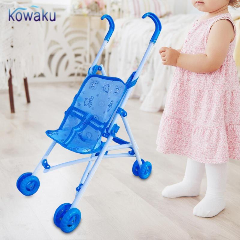 [vsrhkq] Childrens Doll Stroller Toy Pretend Play Dolls Pram for Ages 3 Years Old