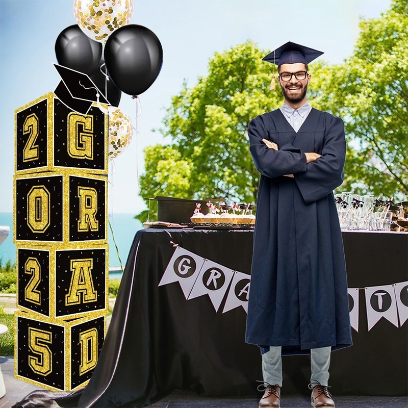 Quality Reliable 5Colors Graduation Decorations Letter Boxes 2025 Grad Paper Box Black Gold Congrats Foldable Cardboard - Image 2