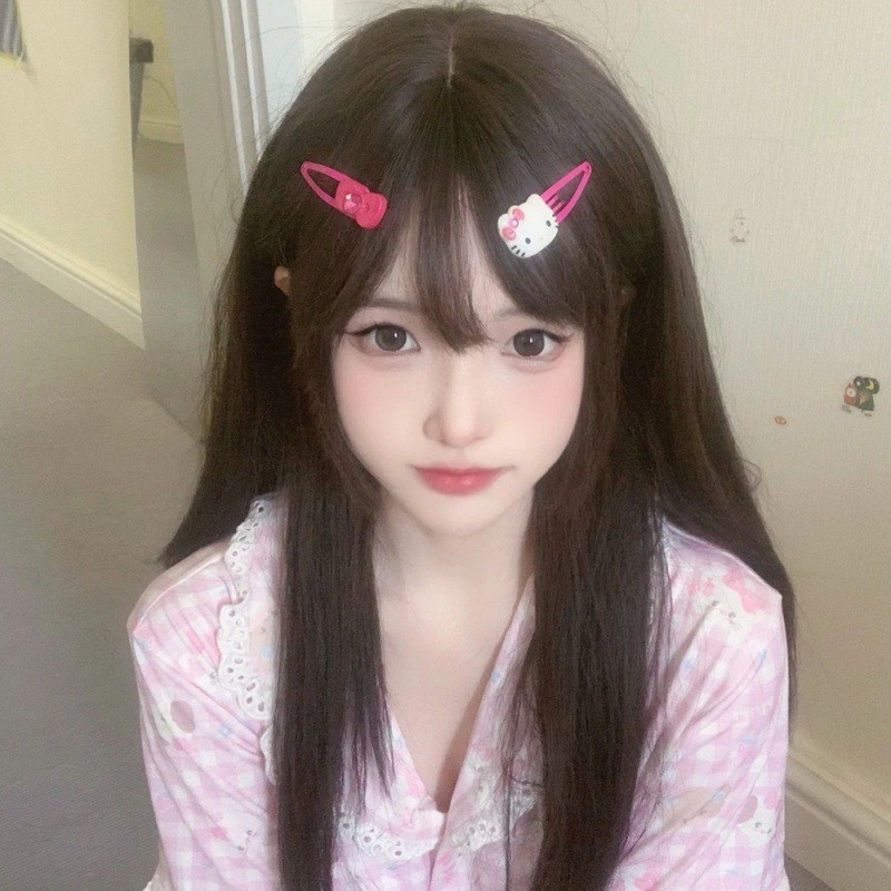Loli Long Fake Head Female Ke Air Liu Natural Two Yuan Long Straight Cute Girl Whole Top