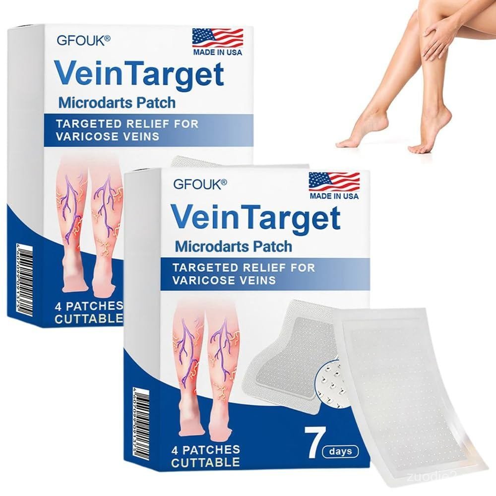 GFOUK Vein Target Microdarts Patch - Meningkatkan Peredaran Darah, 2026 Patch Vena Varikos Baharu untuk Kaki, GFOUK Vein Target Patch, Vena Varikos Semula Jadi untuk Kaki - Semua Jenis (2