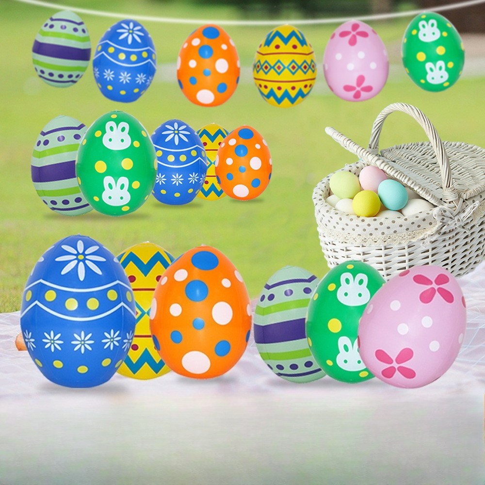 Easter Egg Decorations PVC Inflatable Easter Eggs Colorful Egg for Yard Lawn Garden Holiday Party Home Indoor Outdoor Holiday Yard Decorations