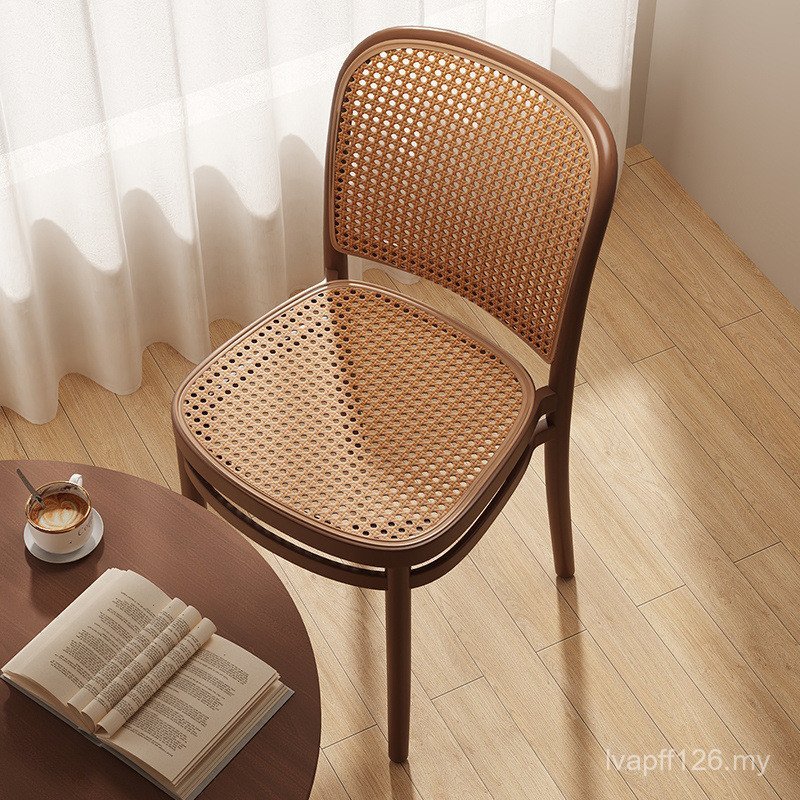 Table Chair Leisure Rattan Outdoor Plastic Chair Influencer Small Apartment Dining Chair Stacking Household Nordic Medieval Backrest Chair E7HA