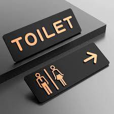 24h Shipping Simple Men and Women Bathroom Signs WC Public Toilet Guide Sign Index Hotel To The Left and Right Acrylic Restroom Prompt Restroom Signage