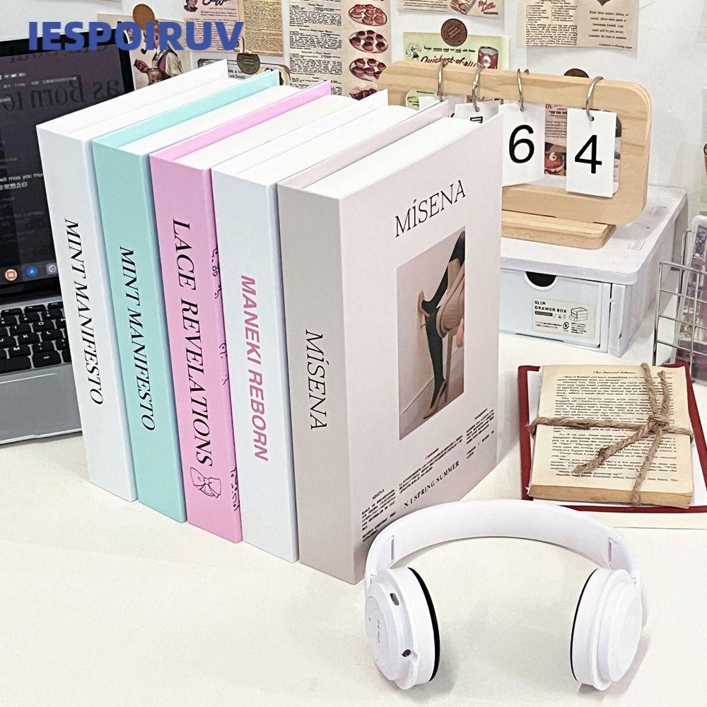 IESPOIRUV Decorate Books, Simulation Book Model Home Decoration Book Ornaments,  Fashionably Simple Leisure Table Decoration Minimalist Decorative Edition Home