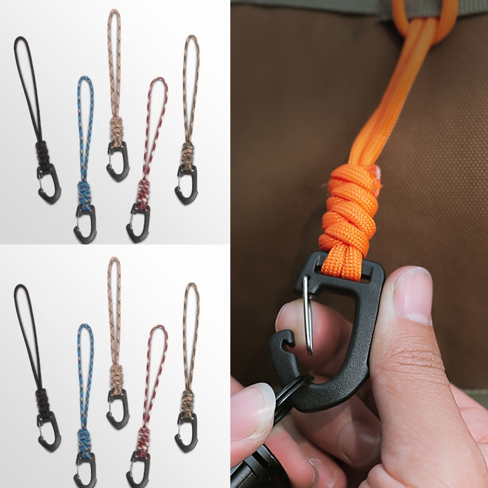 Paracord Keychain Lanyard Heavy Duty Seven Core Braided Key Ring Hook Anti-lost Backpack Zipper Pull Outdoor Tactical Gear EDC Accessories