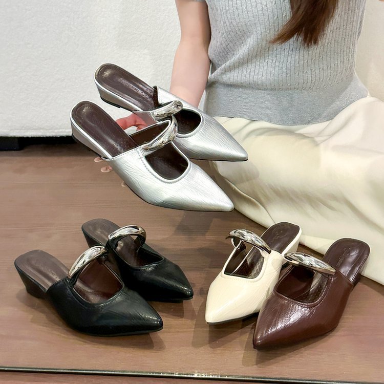 Slippers Pointed Toe Wedge Heel Fashion Women's Shoes