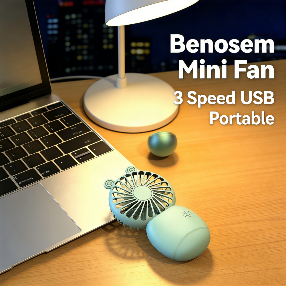 Kipas Tangan 3 Speed Kipas Boleh Kipas Desk Outdoor Travel Mini Handheld USB Rechargeable