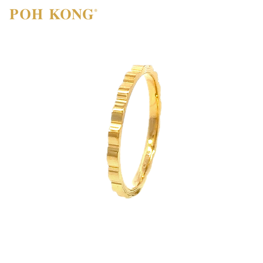 POH KONG 916/22K Yellow Gold Accordion Band Ring
