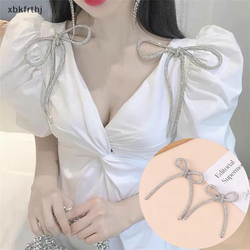 null Exquisite Sparkly Crystal Bow Brooches Badges For Women Girls Fashion Lady Bowknot Boutique Pin Accessories Gift null