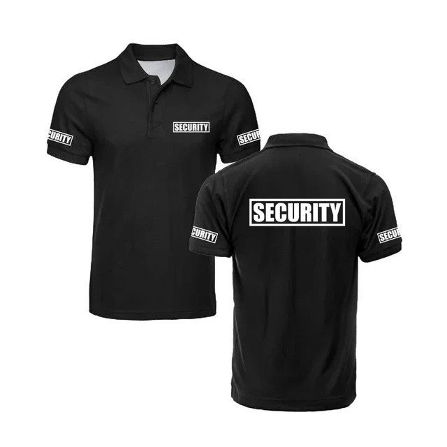 Security Classic Men's Polo Shirt Breathable Quick Drying Guard Bodyguard Uniform Work Clothes Causal Light S-3XL