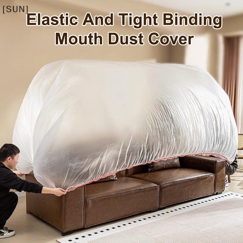 [SUN] Disposable Dust Covers Elastic Plastic Dust Film Sofa Dustproof For Furniture Dormitory Sofa Wall Painting Protection 1PC null