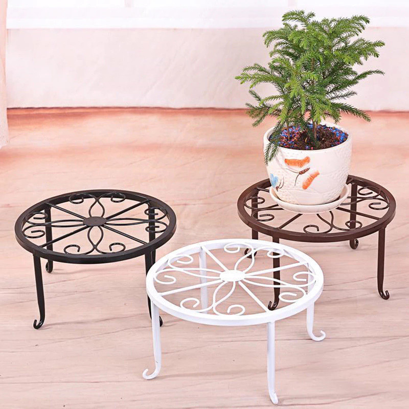 Plant Stand Floor Flower Pot Rack Round Round Iron Home Garden Indoor Balcony Decor Rack Pasu Bunga