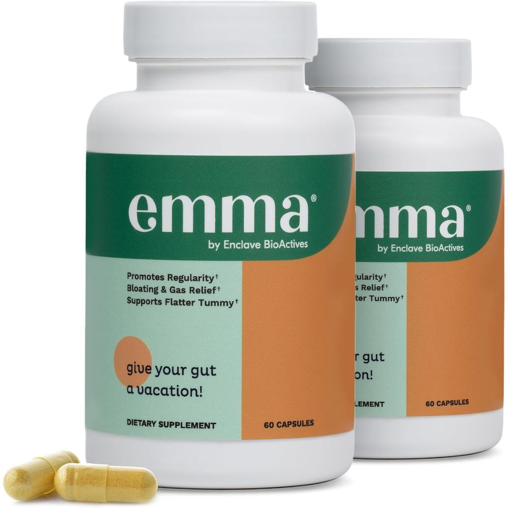 Emma Gut Health - 2 Pek - Melegakan Gas dan Kembung Perut, Sembelit, Pemulihan Usus Bocor - Membersihkan Usus & Memulihkan Pencernaan - R