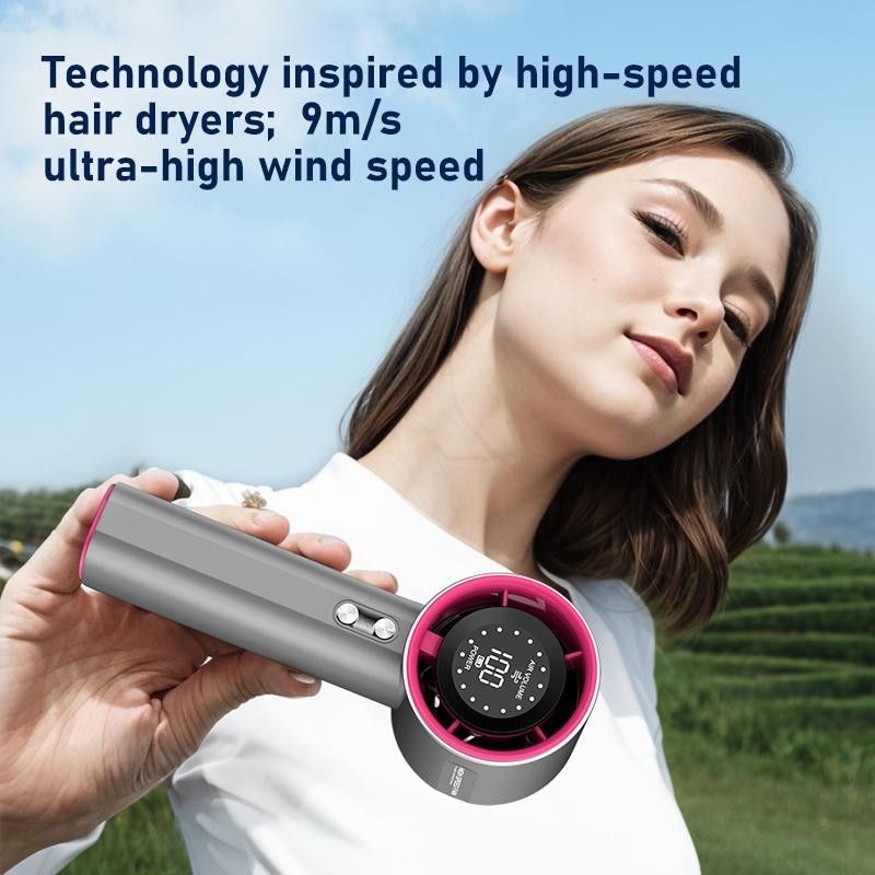 GS1 Portable Turbine Hurricane Fan Powerful Wind Speed 0.35 Seconds Instant Cooling, 100 Stages of Wind Speed Adjustment