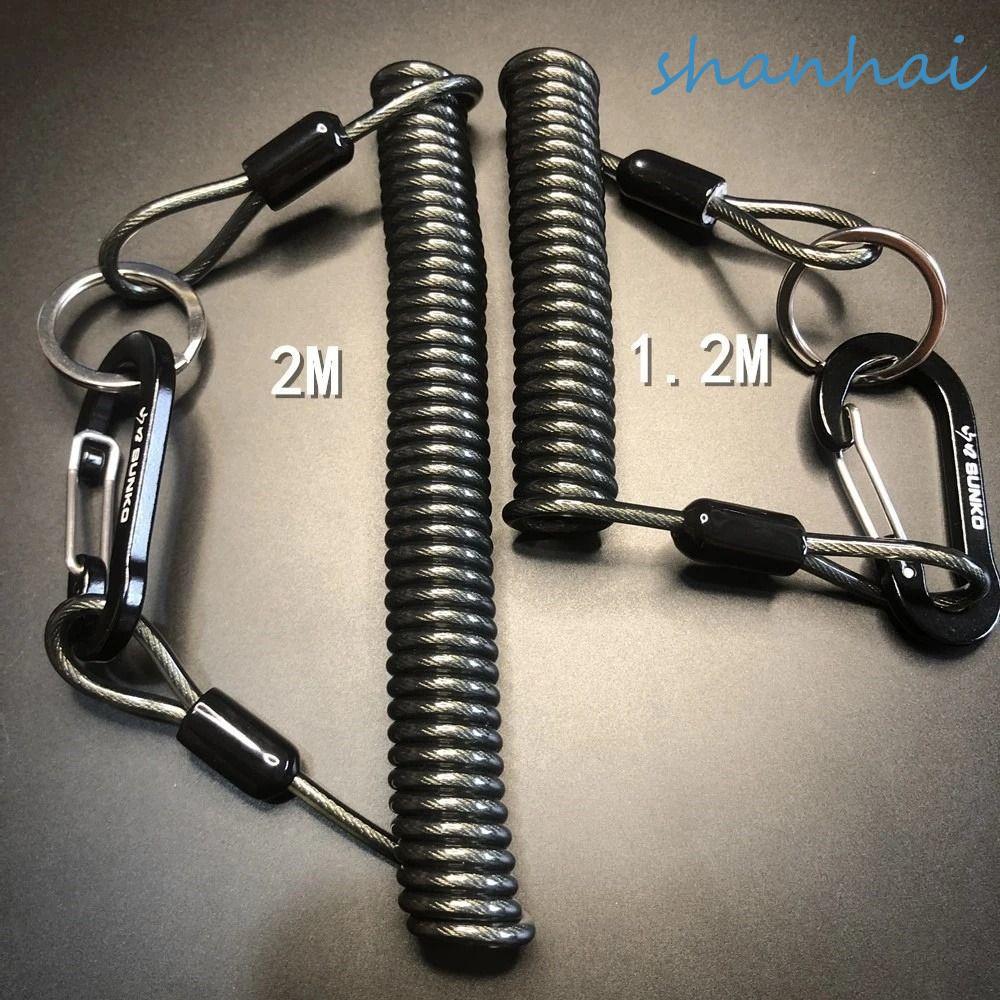 SHANHAI Wire Spring Rope Key Cord Fashion Key Lanyard Lockable Twisted Retention Rope Safety Rope Fishing Lanyard
