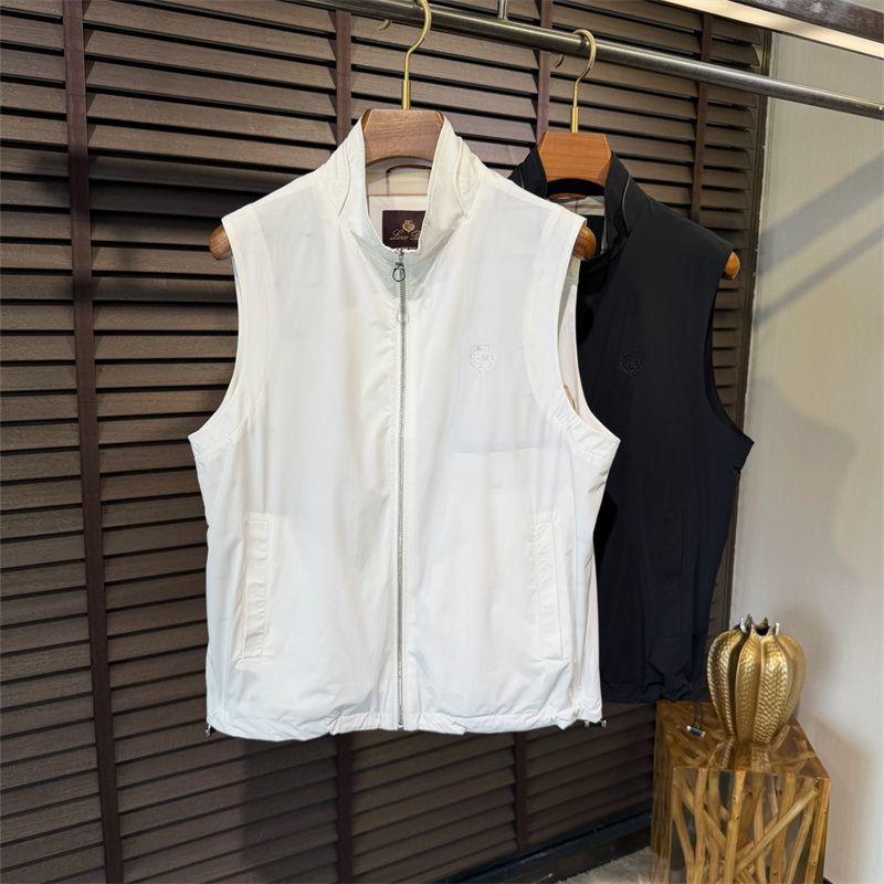 DDCM Old Money LP Spring Summer New Style Men Simple Solid Color Stand Collar Zipper Embroidered logo Casual Sleeveless Vest Jacket Trendy