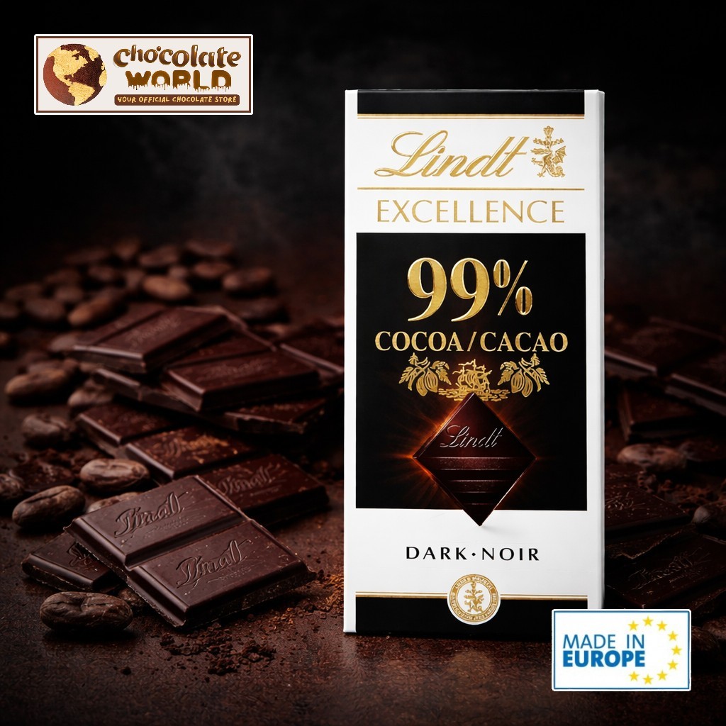 Lindt EXCELLENCE 99% Cocoa Chocolate Bar 50g (Swiss Made)