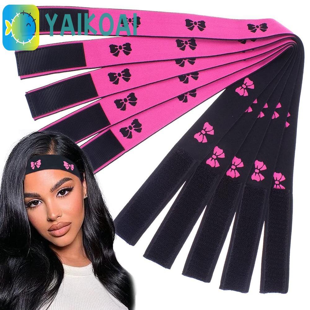 GLENES Lace Melting Band, with MagicTape Adjustable Hair Elastic Band, Wig Accessories Women Non Slip Hair Styling Wig Edges Wrap for Lace Wigs