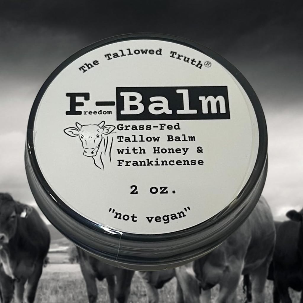 The Tallowed Truth F-Balm Tallow – Grass-fed, Grass-finished Tallow – 5 Ingredients Only – Canadian-made All Purpose Tallow Balm – Made in Canada – Tallow for Face & Body (2 oz (1-
