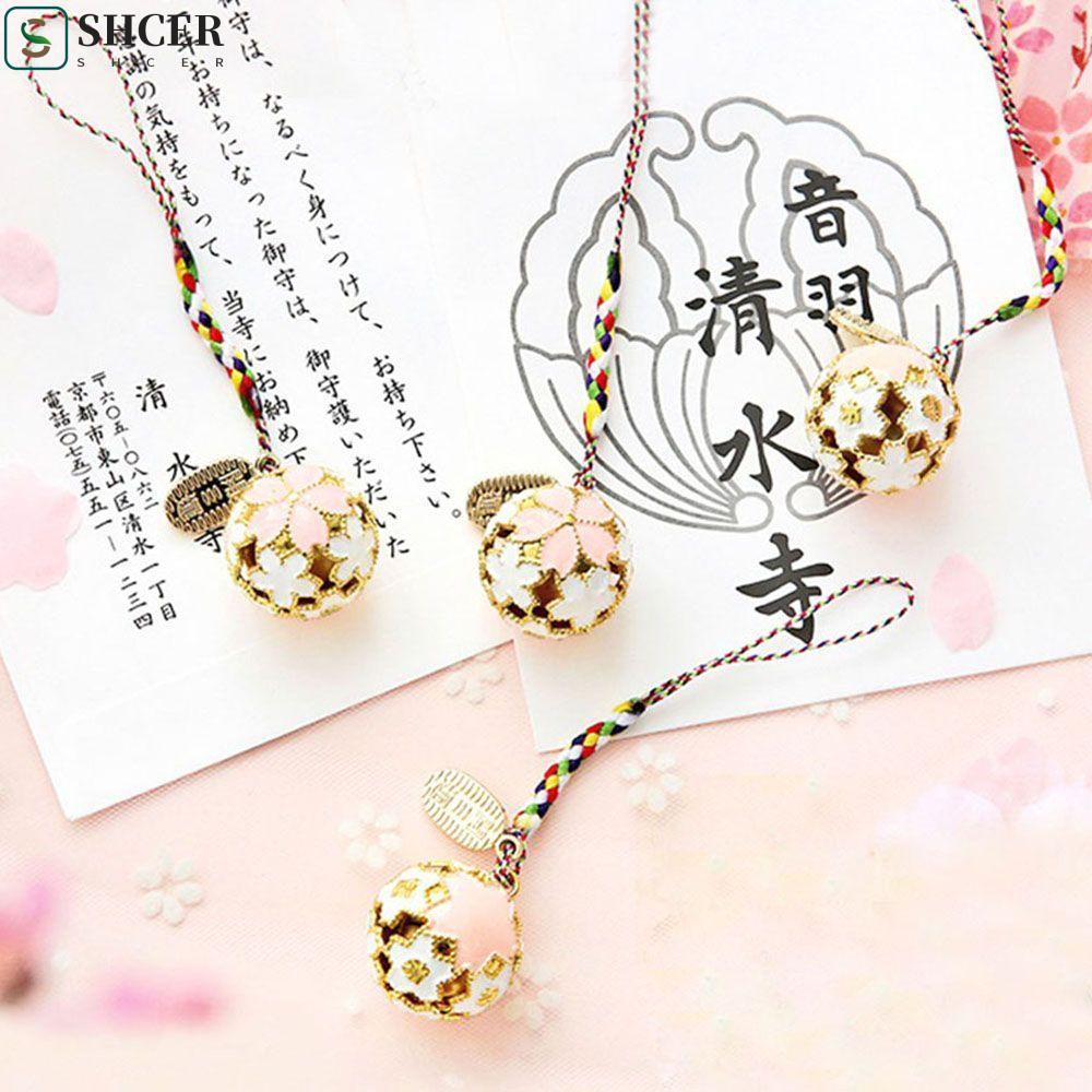 SHCER Accessories Cute Blessing Sakura Bell Guardian Pendant Jewelry