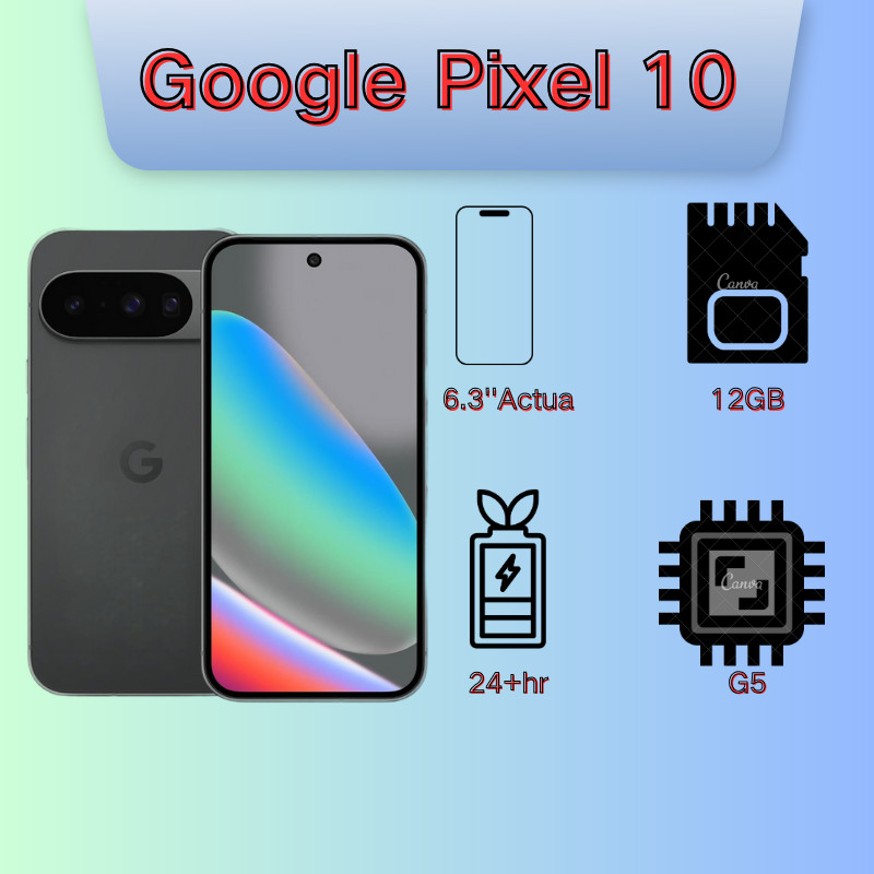 Google Pixel 10 - Unlocked Android Smartphone - Gemini AI Assistant - Advanced Triple Rear Camera, Fast-Charging 24+ Hour Battery, and 6.3" Actua Display - Obsidian - 128 GB (2025)