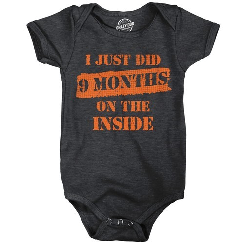 I Just Did 9 Months On The Inside Baby Bodysuit Funny Sarcastic Prison Graphic