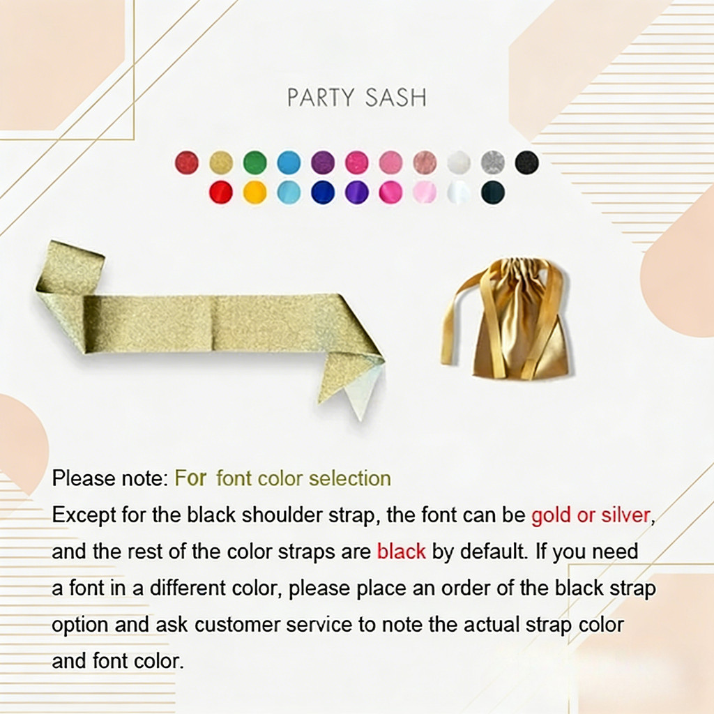 Have Quality Personalised Customised Party Satin Glitter Sash Graduation Birthday Celebration Pageant Bachelorette Mu... - Image 3