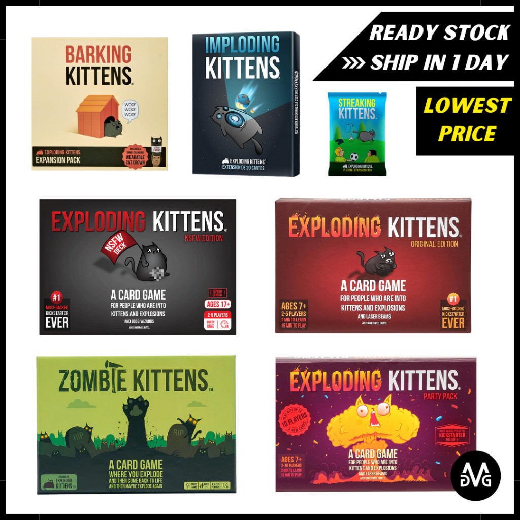 [ ] Exploding Kittens Card Games Party Board Games Base Expansion Series for Friends Family - English Version