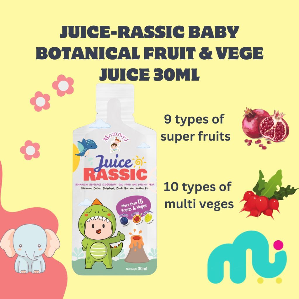 [Ready Stock] MommyJ Juice-rassic Baby Botanical Fruit & Vege Juice 30ml