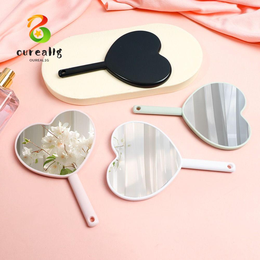 OUREAMY Love Makeup Mirror, Fashion Sweet Girl Style Mini Love Mirror,  Cute Makeup Mirrors Suitable for Carrying Around Handheld Makeup Mirror