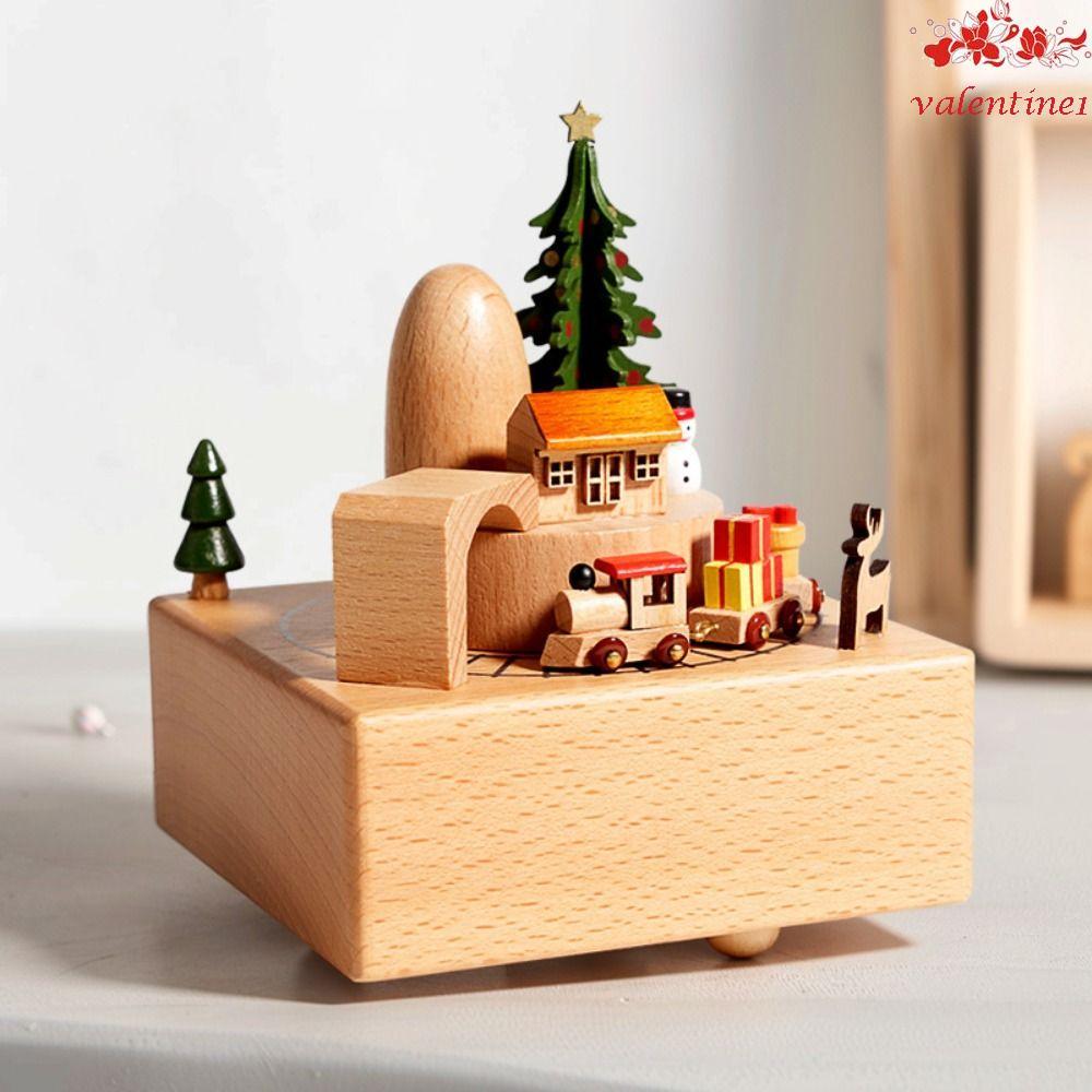 VALENTINE1 Wooden Carousel Music Box, Ballet Dancing Girl Retro Design Rotatable Music Box, Wooden Material Vintage Style Rotating Carousel Carousel Musical Box Children's Toys