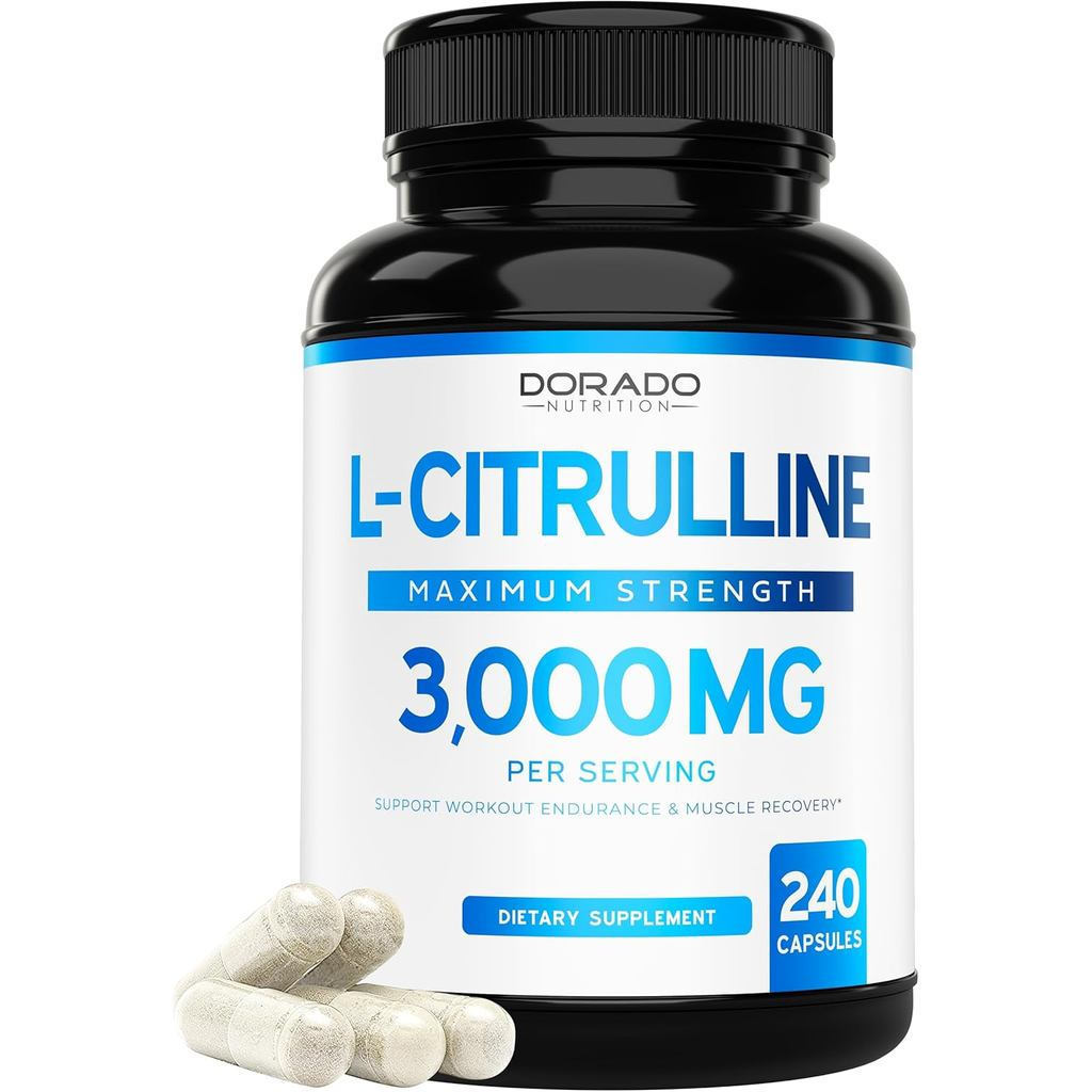 L Citrulline 3000mg Supplement (240 Capsules) Support L Arginine & Nitric Oxide Pills - L-Citrulline For Men & Women - Muscle Recovery & Pump Supplement - 3rd Party Tested, Vegan,