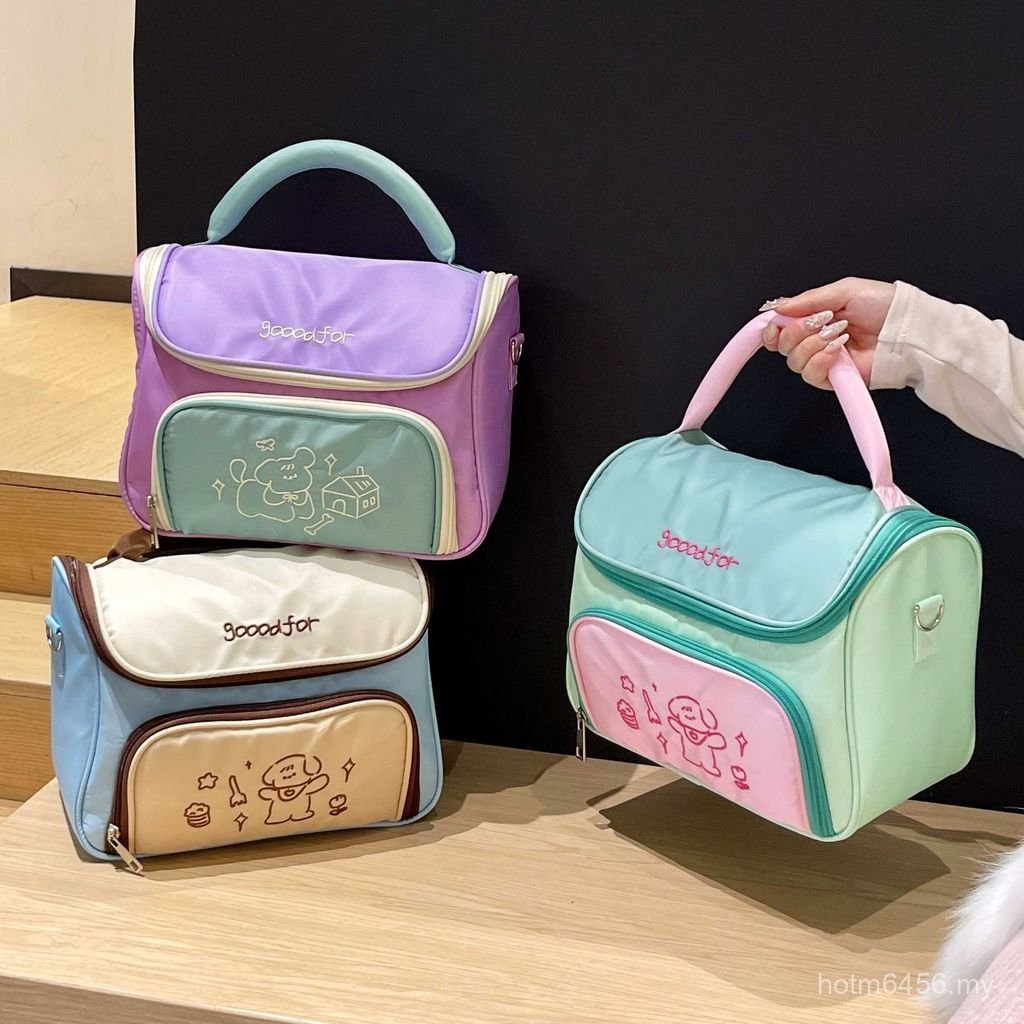 Capacity Cosmetic Bag New Style Collision Cute Portable Large Cosmetic Partition Color Storage Bag Toiletry Bag Tidy-up Multifunctional UJGV