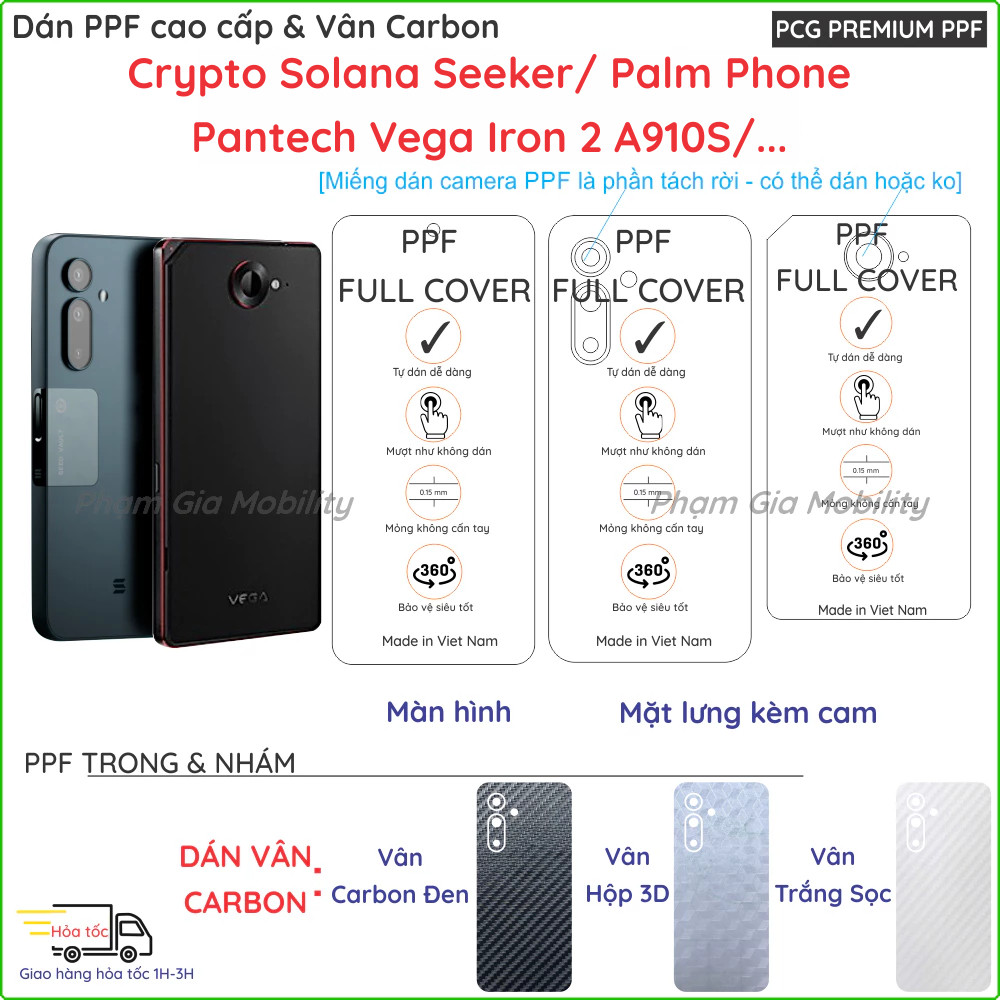 PPF & Skin Carbon stickers for Yota Crypto Solana Seeker Palm Minimal Phone Vega Iron A910S RED Hydrogen One Bluefox in,..