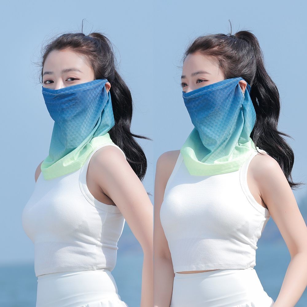 Ice Silk Sunscreen Mask Cover Full Face Ladies Anti-Ultraviolet Neck Cover Bib Cycling Face Towel Thin#冰丝防晒面罩遮全脸女士防紫外线脖套围脖骑行面巾薄