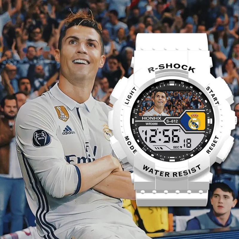 Royal Madrid Team Mbappe Watch Cartoon Cute Merchandise Student Shock-resistant Electronic Round Watch
