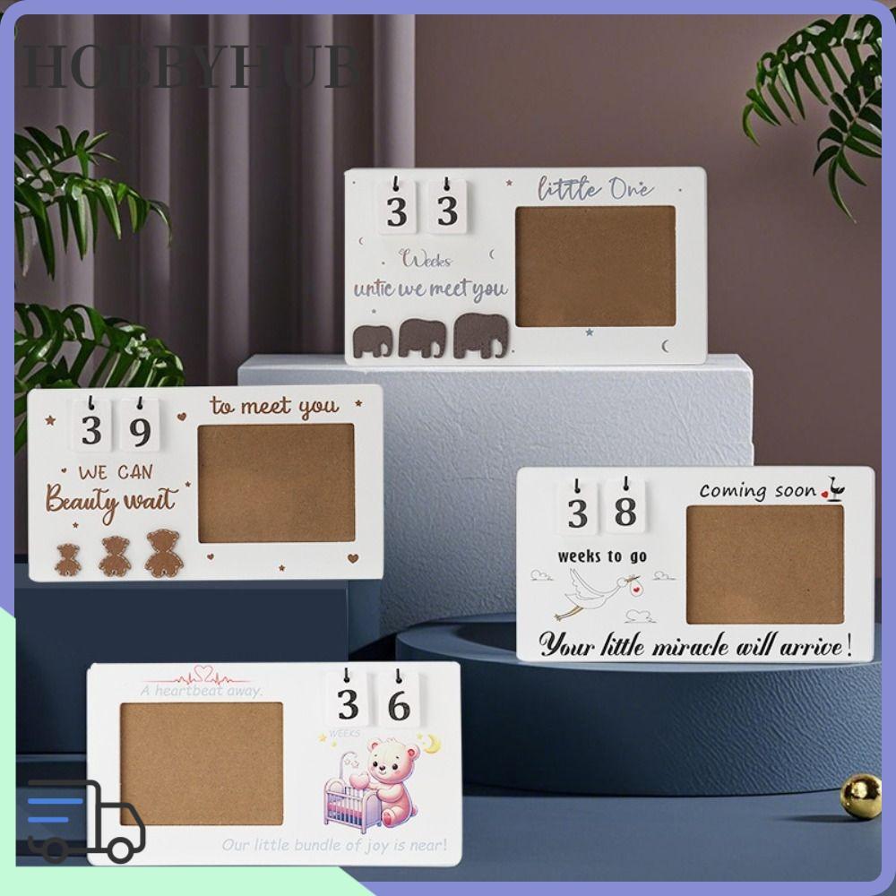HOBBYHUB Ultrasound Photo Frame, Pregnancy Gift Pregnancy Must Haves Sonogram Picture Frame, Baby Countdown Weeks Wooden Baby Announcement Pregnant Mom