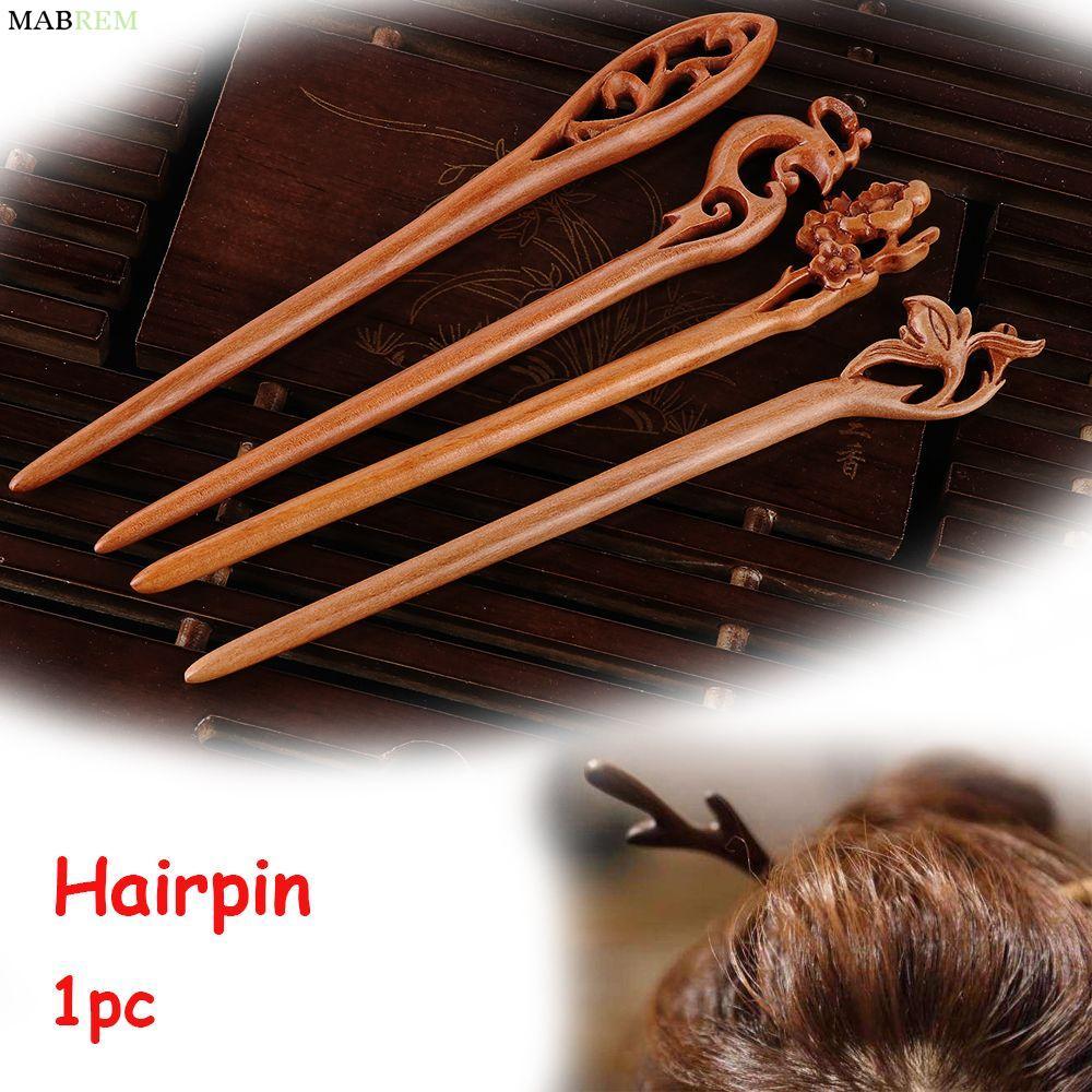 MABREM Chopstick Hair Stick Handmade Carved Fashion Hair Care Hair Accessories