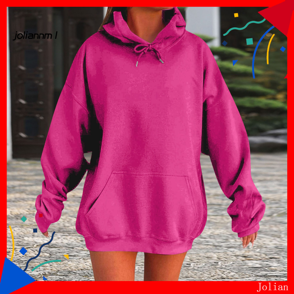 [JM] Women's Thick Thermal Hooded Jumper - Loose Fit with Big Front Pocket - Casual Sport Sweatshirt