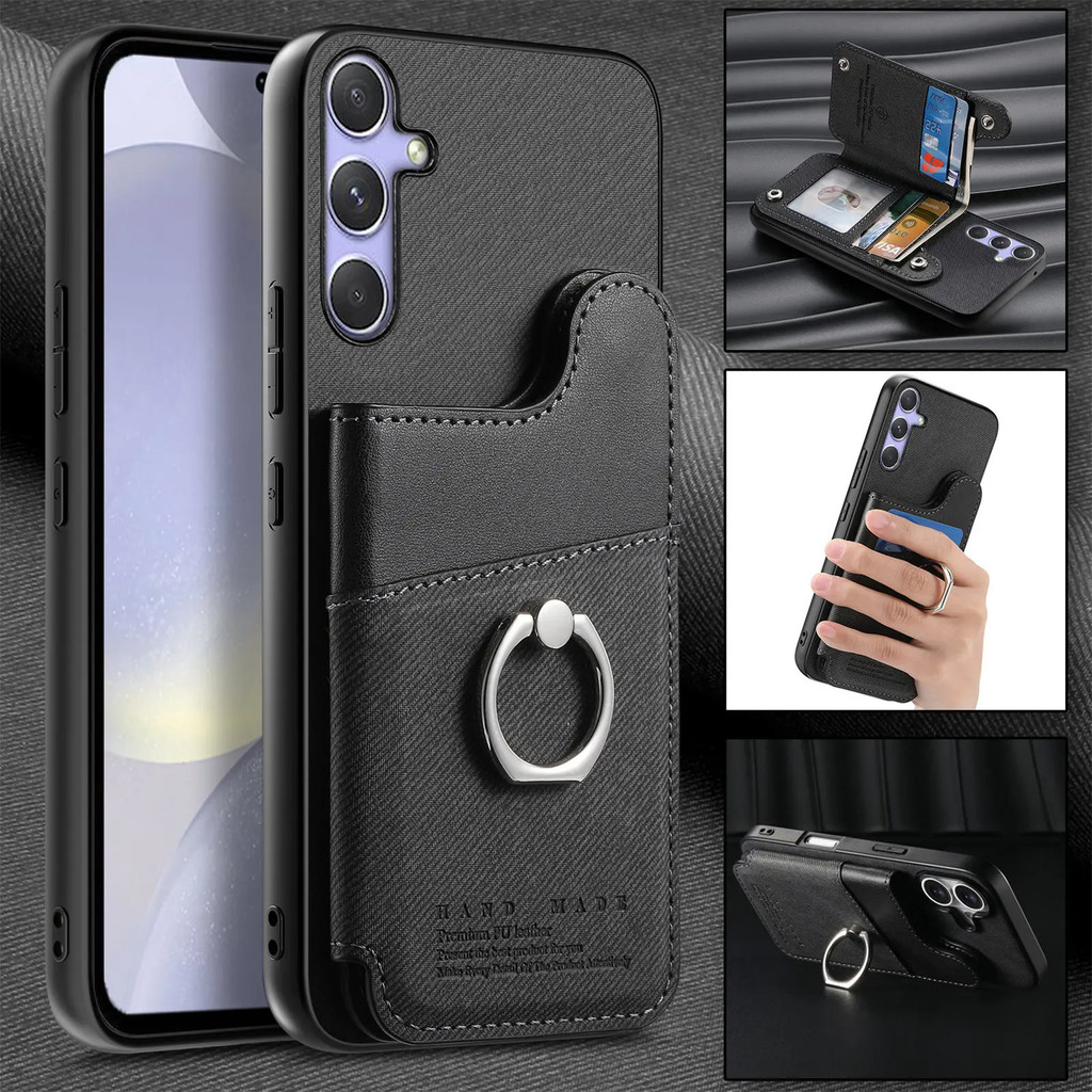 Shockproof Phone Case, For Samsung Galaxy A56, A36, A26, A16, A06, A55, A35, A25, A15, A05, A05S, Leather Case, With Card Slot And Wallet, Anti-Scam Protective Case