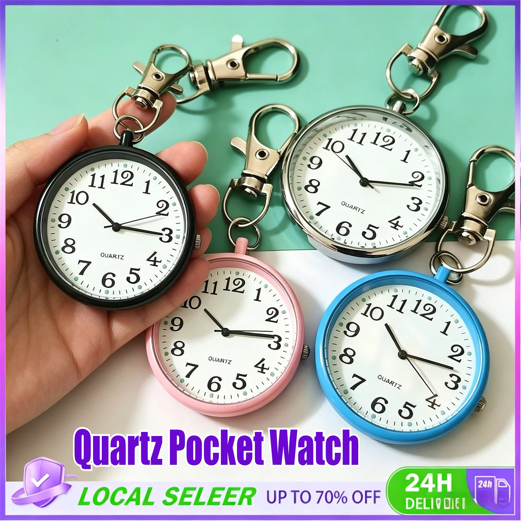 Quartz Pocket Watch Keychain Mini Remote Control Clock With Battery Student Vintage Medical Watch Holiday Small Gifts